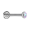 Micro labret internal thread silver with hemisphere crystal multicolor