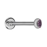 Micro labret filo interno argento con emisfero in...