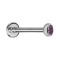 Micro labret internal thread silver with hemisphere crystal light violet