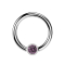 Ball Closure Ring silber und Kristall hellviolett