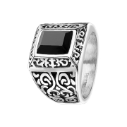 Ring silver vintage with square jewel