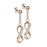 Ohrstecker rosegold Kugel Anhänger Unendlich mit...