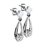 Boucles doreilles argent coquillage pendentif croix larme...