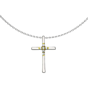 Kette silber Anhänger Kreuz mit Kristall