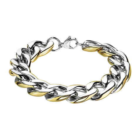 Bracelet argenté avec bord doré