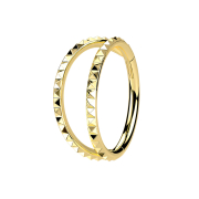 Anello a micro segmenti con cerniera placcata oro due...