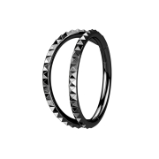Micro Segmentring klappbar schwarz zwei Ringe Pyramiden