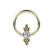 Ball Closure Ring gold-plated disk crystal and balls