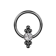 Ball Closure anneau noir disque cristal et boules