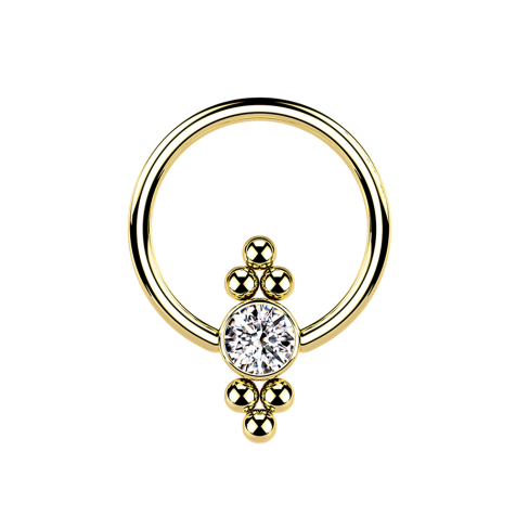 Ball Closure Ring gold-plated disk crystal and balls