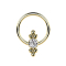 Ball Closure Ring gold-plated disk crystal and balls