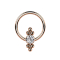 Ball Closure Ring rose gold disk crystal and balls