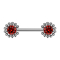 Threadless Barbell silver sun balls with crystal red