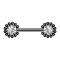 Threadless Barbell black sun balls with crystal silver