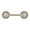 Threadless Barbell plaqué or soleil boules avec cristal argenté