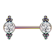 Threadless Barbell boules de couleur avec cristal...