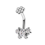 Banana internal thread silver crystal flower and butterfly