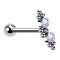 Micro barbell silver with ball two crystals multicolor and balls