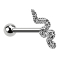 Micro Barbell argent avec boule et serpent
