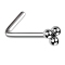 Nose stud angled silver three balls