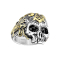 Ring silver skull with Masonic symbol