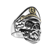 Anello argento teschio pirata