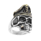 Ring silver pirate skull smoking