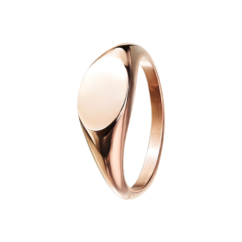 Ring rose gold oval flat