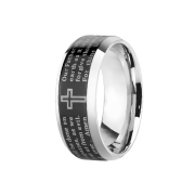 Ring silber Vaterunser schwarz