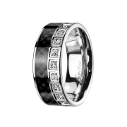 Ring silber Carbon und Kristalle