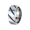 Ring silber gestreift blau