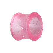 Flared tunnel pink glitter "Glow"