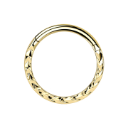 Anello a micro segmenti incernierato placcato oro con...