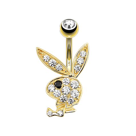 Banane en or 14k avec Playboy Bunny noir