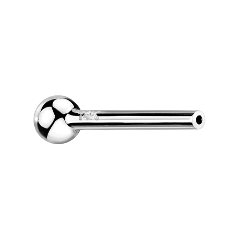 Bilanciere microfilettato in oro bianco 14 carati con pallina