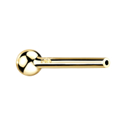 Barre Micro Threadless Barbell en or 14k avec boule