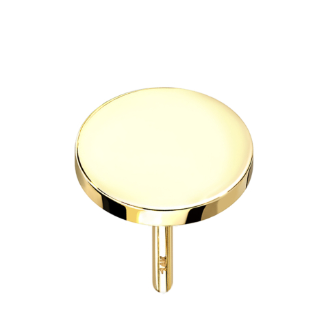 Threadless disk 14k gold