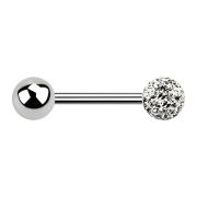 Barbell argent avec boule et boule de cristal...