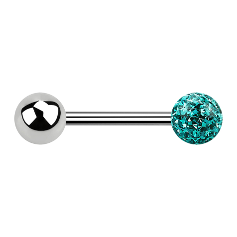 Barbell silver con palla e sfera di cristallo turchese strato protettivo epossidico