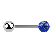 Micro Barbell argent avec boule et cristal boule bleu...
