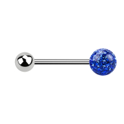 Micro Barbell argent avec boule et cristal boule bleu...