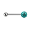 Micro Barbell argent avec boule et boule de cristal turquoise couche protectrice dépoxy