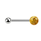 Micro Barbell argent avec boule et boule de cristal topaze époxy de protection