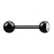 Barbell black with ball and ball crystal multicolor