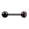 Barbell black with ball and ball crystal pink