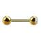 Gold-plated barbell with ball and ball crystal silver