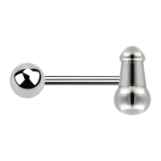 Barbell silver with ball and penis