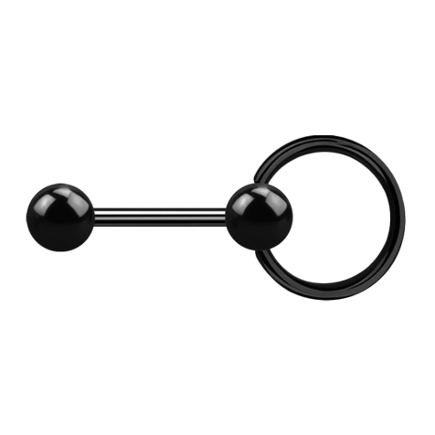 Barbell schwarz mit Kugel und Kugel Ball Closure Ring