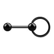 Barbell black with ball and ball closure ring