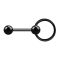 Barbell schwarz mit Kugel und Kugel Ball Closure Ring